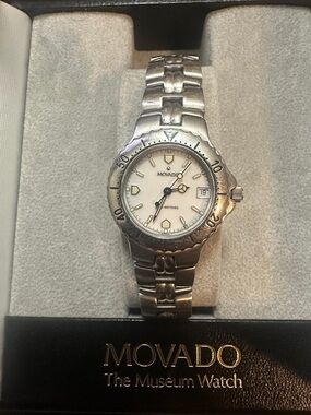 Movado Silver Stainless Steel White Dial Women's Watch